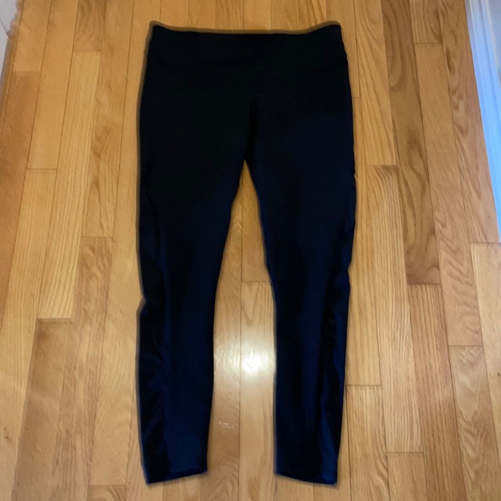 Fabletics leggings sheer mesh  side panels size medium